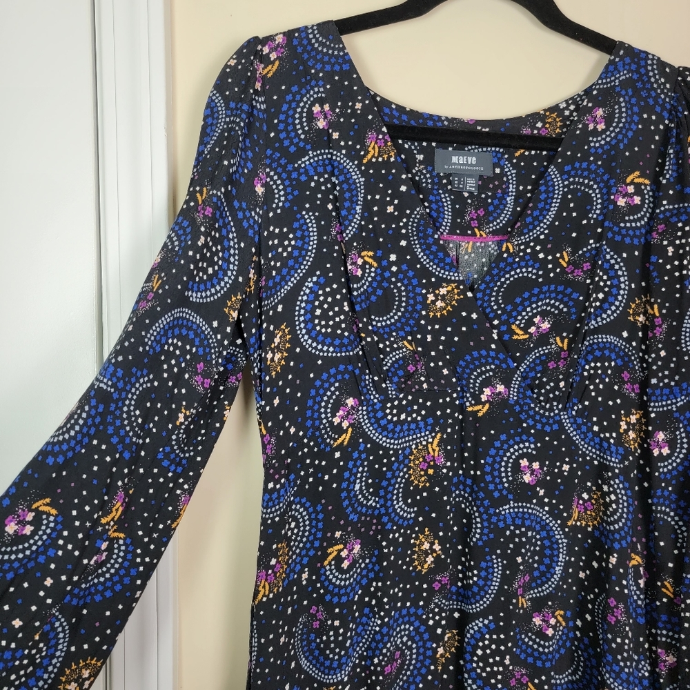 Maeve Anthropologie Gianna Tunic Dress Star‎ Print Pockets Sz 4 - Picture 3 of 11